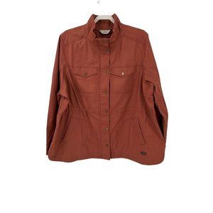 L.L. Bean Ladies Utility Jacket Size 3X Button and Zip Clay Color